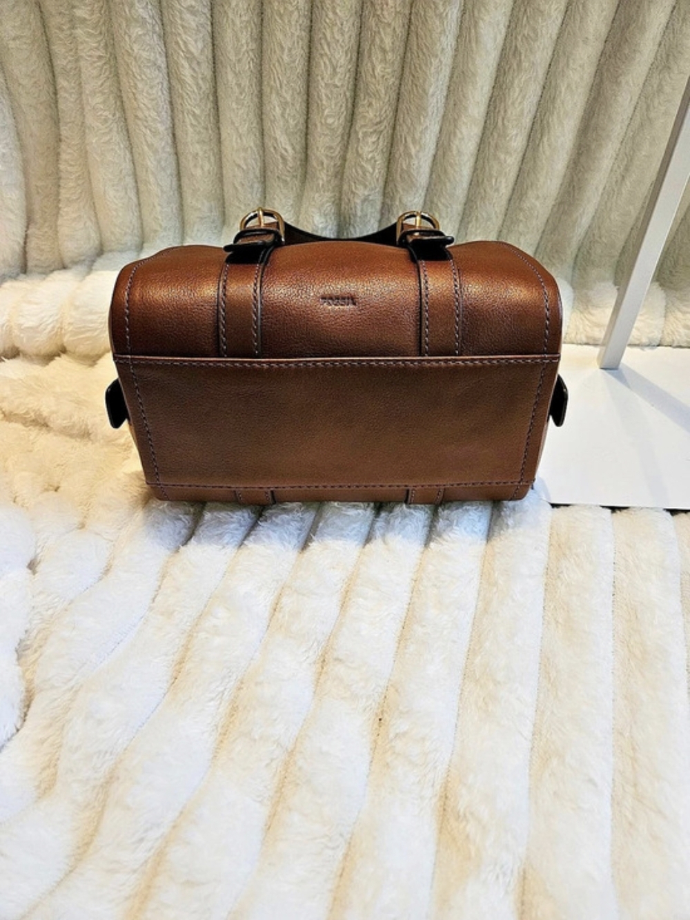New!Fossil✨️Carlie Mini Satchel Brown - Picture 6 of 13